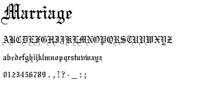 Marriage font