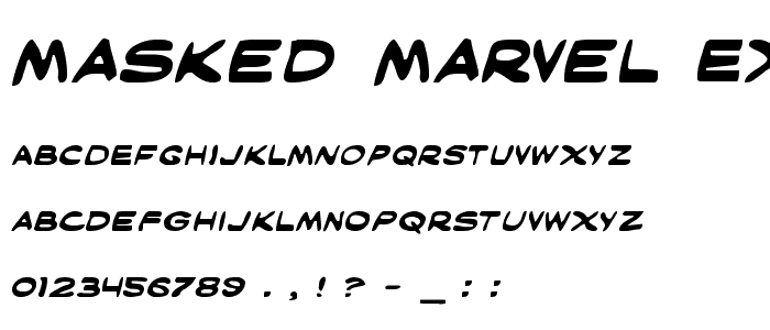 Masked Marvel Expanded font