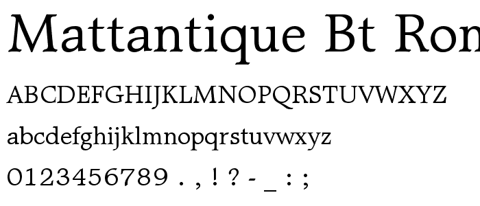 MattAntique BT Roman font