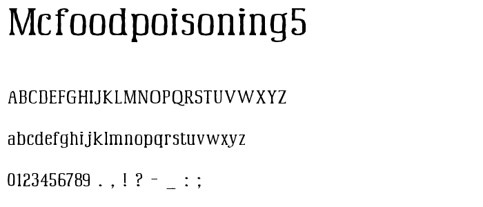 McFoodPoisoning5 font