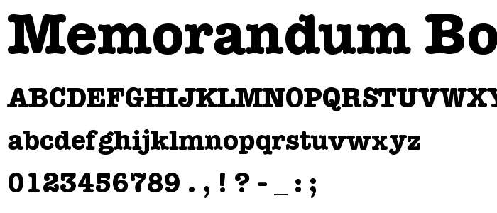 Memorandum Bold font