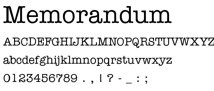 Memorandum font