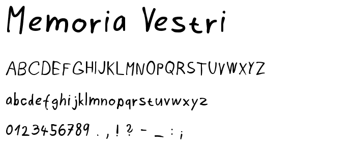 Memoria vestri font