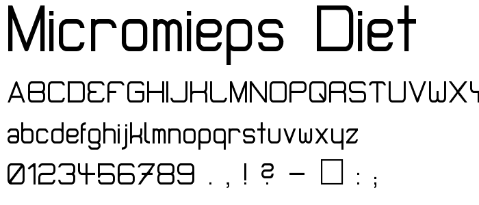 MicroMieps Diet font