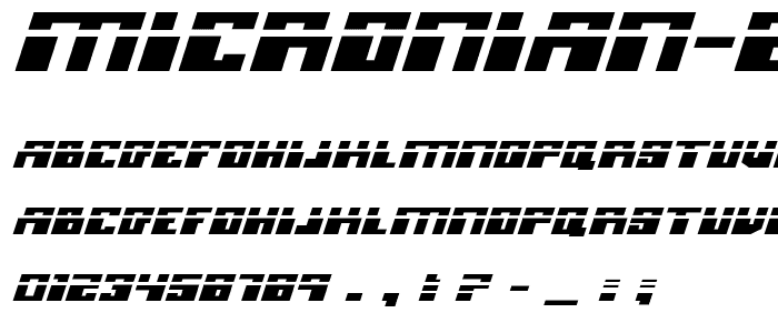 Micronian Expanded Laser Italic font