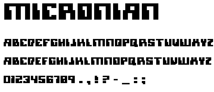 Micronian font