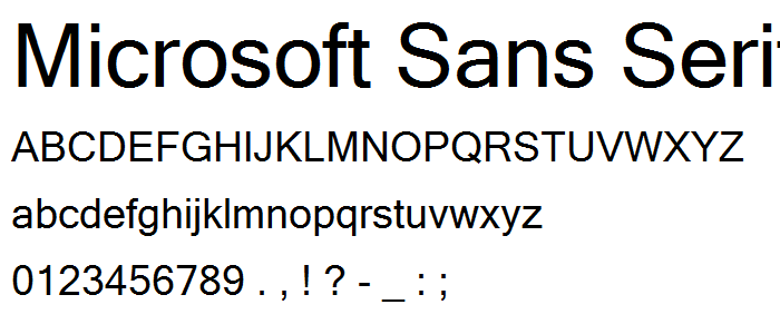 Microsoft Sans Serif font