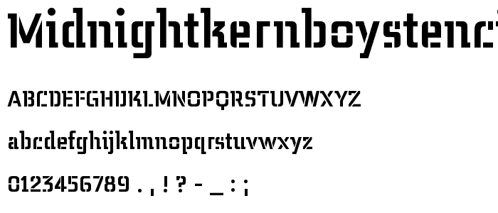 MidnightKernboyStencil font