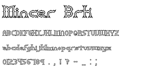 Mincer BRK font