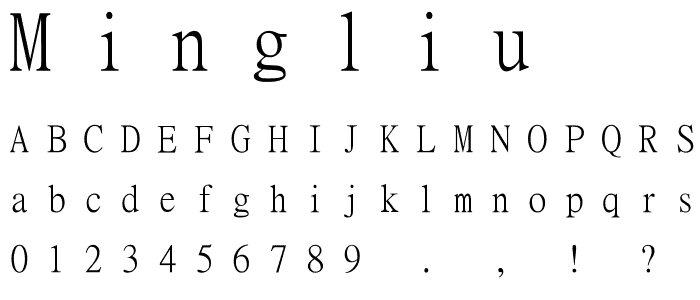 MingLiU font