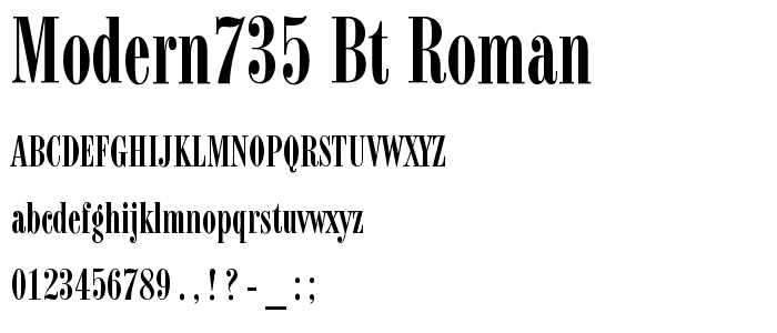 Modern735 BT Roman font