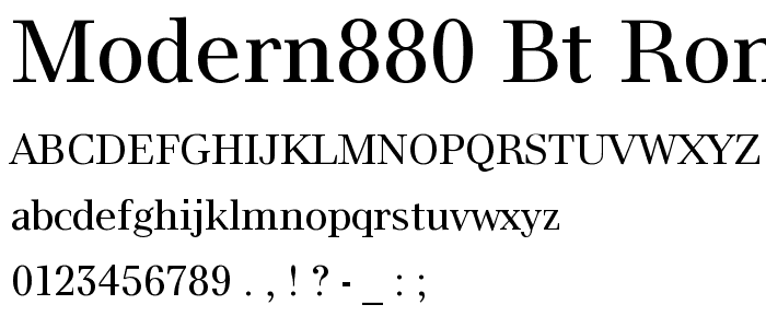 Modern880 BT Roman font