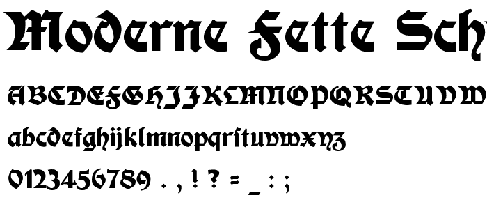 Moderne Fette Schwabacher font