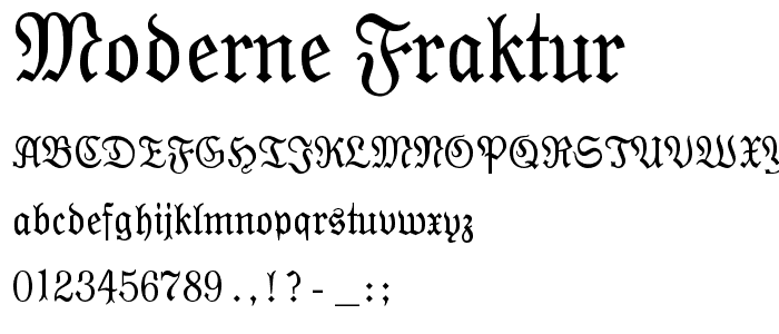 Moderne Fraktur font