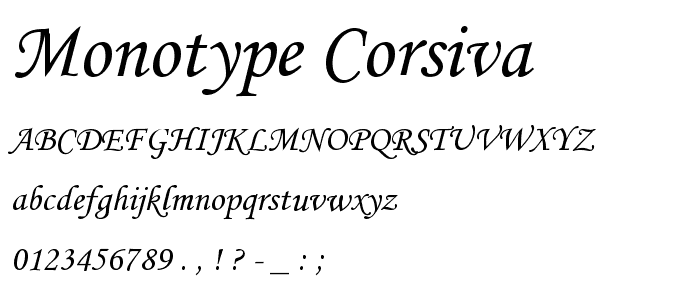 Monotype Corsiva font