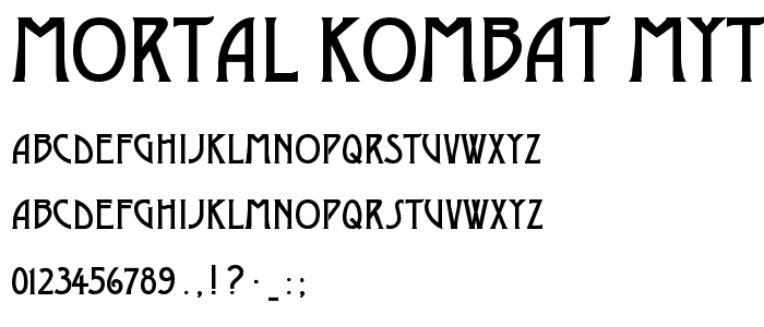 Mortal Kombat Mythologies font