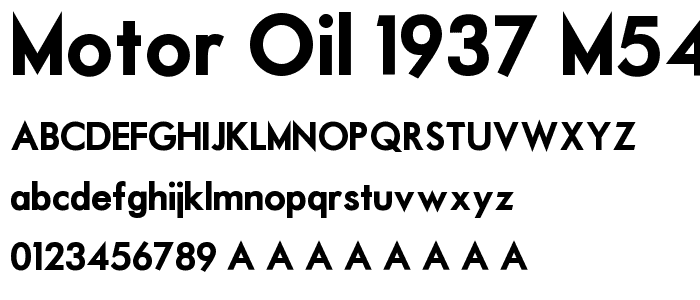 Motor Oil 1937 M54 font