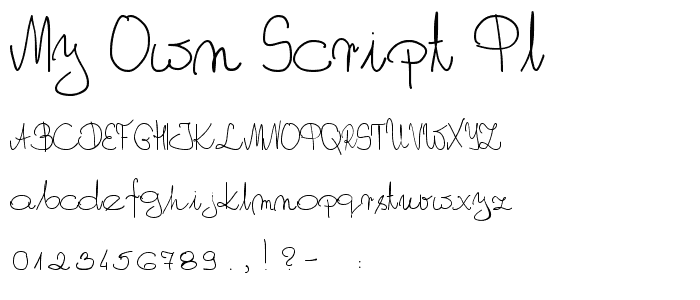 My Own Script PL font