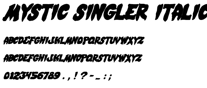 Mystic Singler Italic font