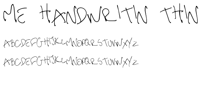 me handwritin Thin font