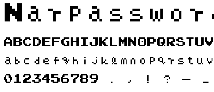 NARPASSWORD00000 fixed width font