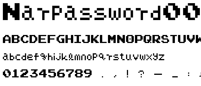 NARPASSWORD00000 font