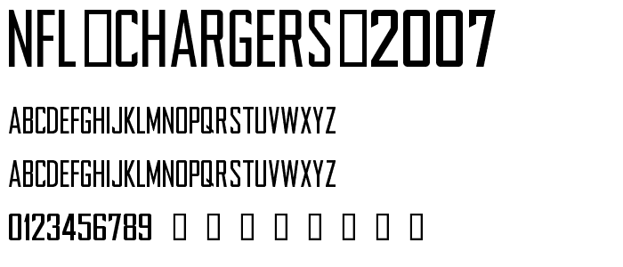 NFL Chargers 2007 font