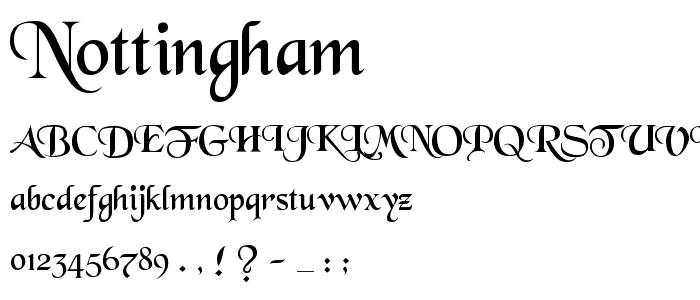 NOTTINGHAM font