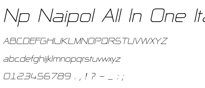 NP Naipol All in One Italic font