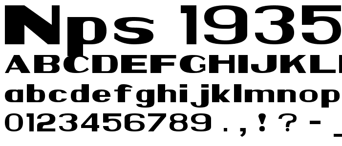 NPS 1935 font