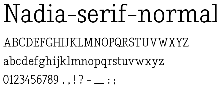 Nadia Serif Normal font