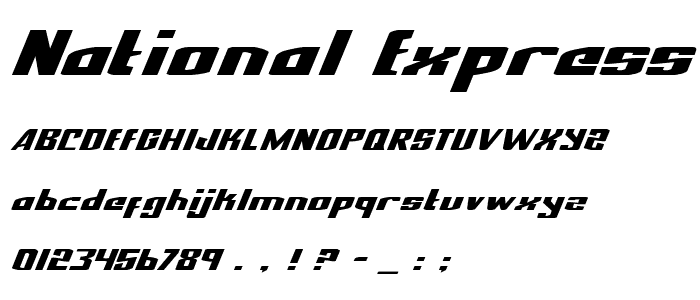 National Express Exp Italic font