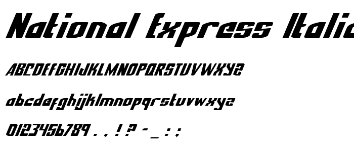 National Express Italic font