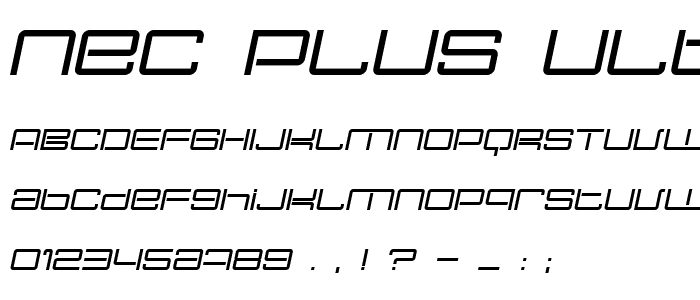 Nec plus ultra Italic font