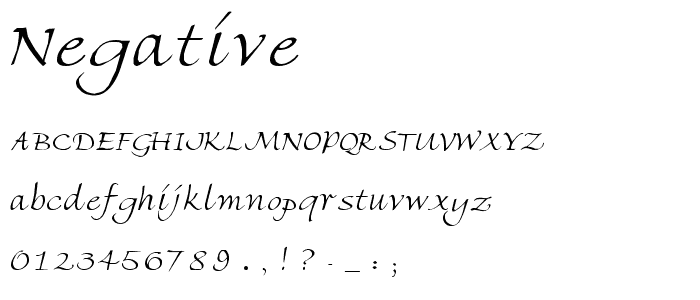 Negative font