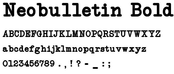 NeoBulletin Bold font