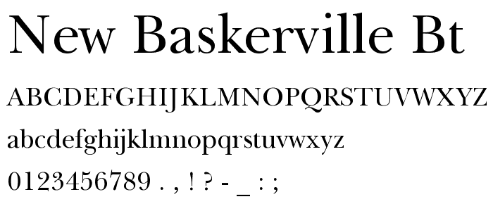 New Baskerville BT font