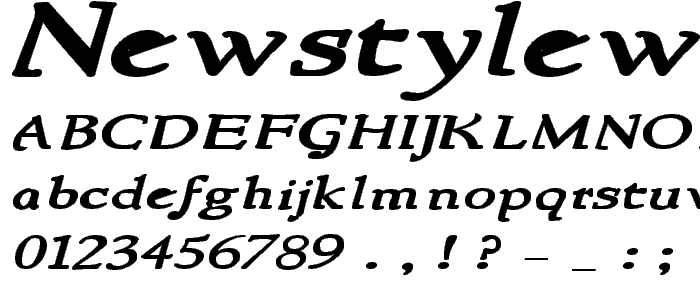 NewStyleWide Bold Italic font