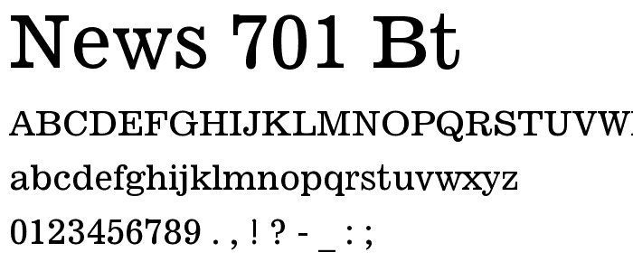 News 701 BT font