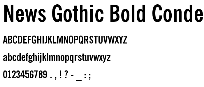 News Gothic Bold Condensed BT font