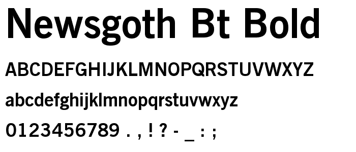 NewsGoth BT Bold font