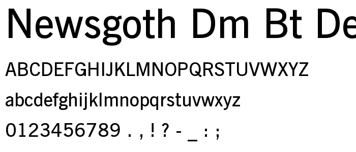 NewsGoth Dm BT Demi font