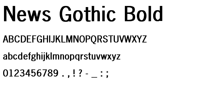 News-Gothic Bold font