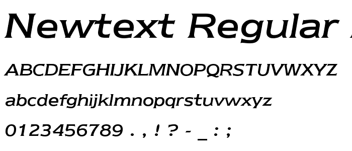 Newtext Regular Italic BT font