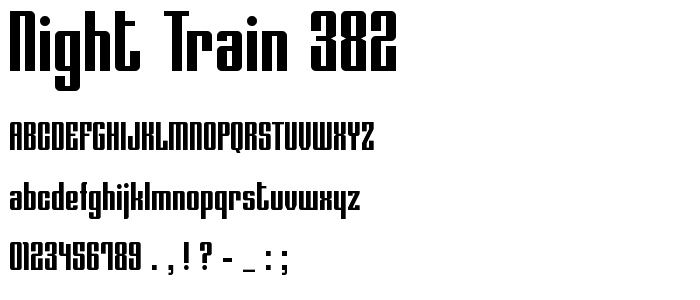 Night Train 382 font