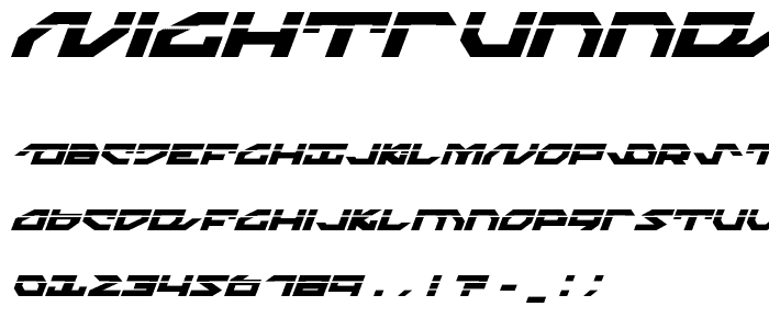 Nightrunner Laser Italic font