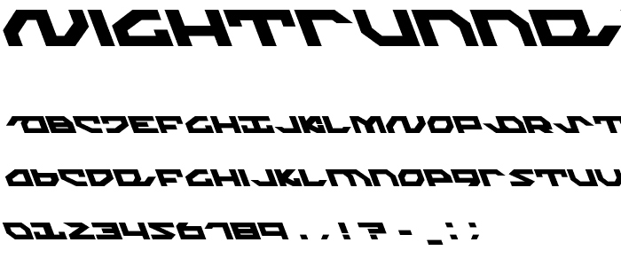 Nightrunner Leftalic font