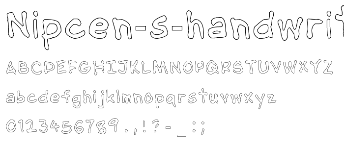 NipCen s Handwriting Outline font