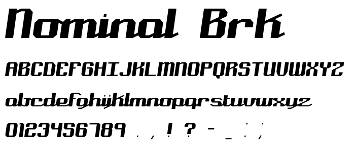 Nominal BRK font