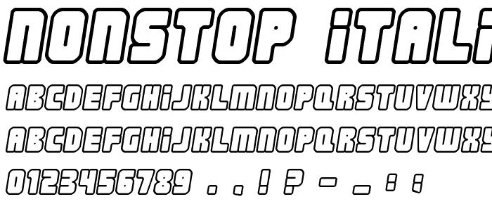 Nonstop italic font